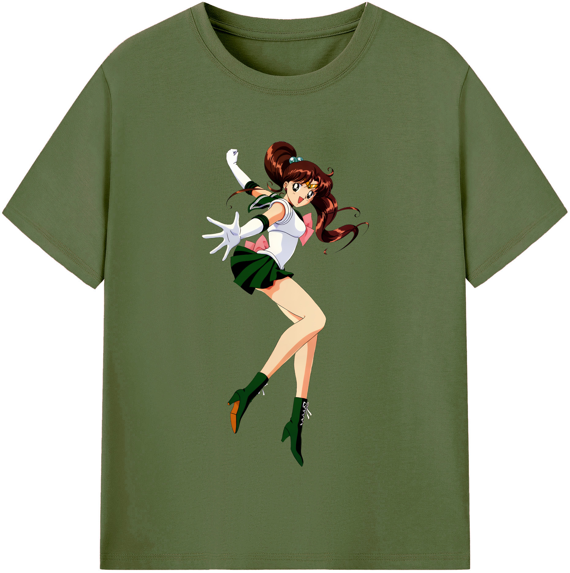 （画像用） 美少女戦士セーラームーン 木野 まこと きの まこと Sailor Moon Kino Makoto （セーラージュピター；Sailor Jupiter） 綿100％半袖Tシャツ（フロントプリント）